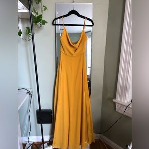 Lulus Yellow Cowl Neck Dress
